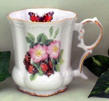 Pink Butterfly Victorian Mug