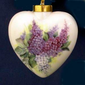 Lilac Bouquet Heart Ornament